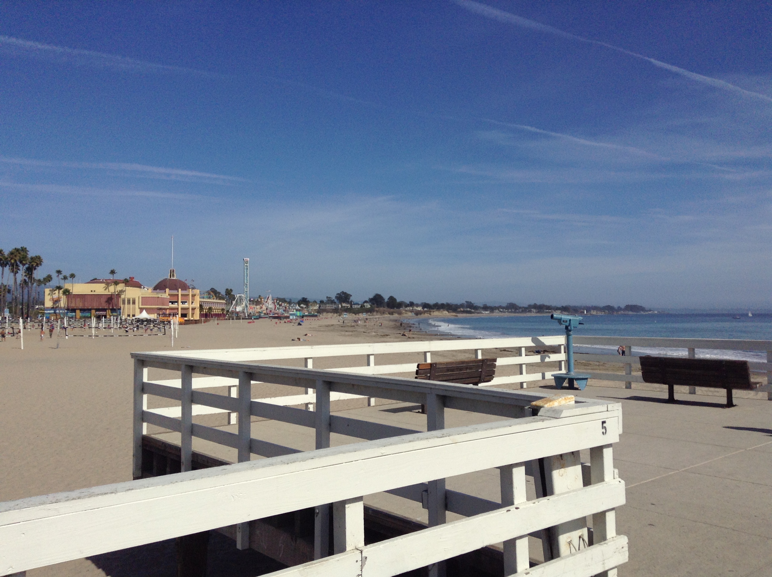 Santa Cruz view of boardwalk / beach from base of pier